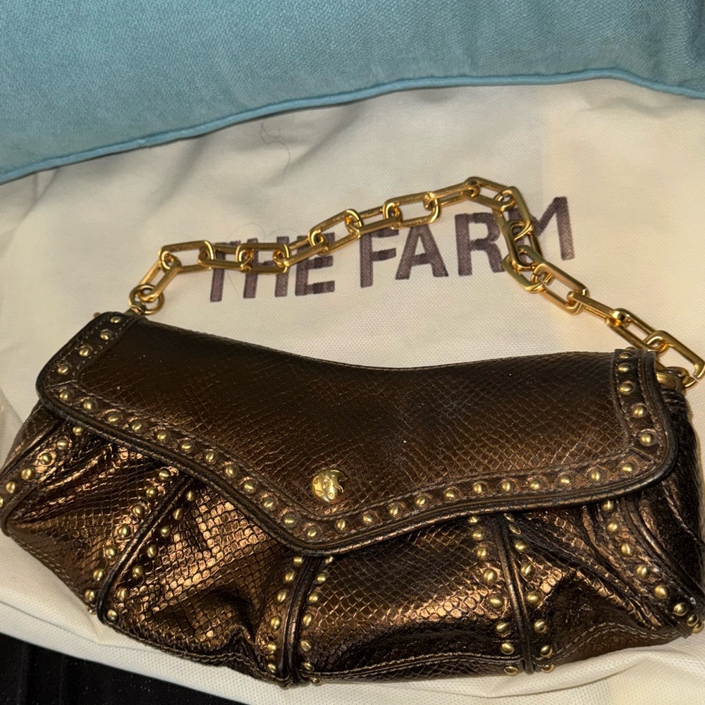 Elegant Bronze Chain Strap Purse